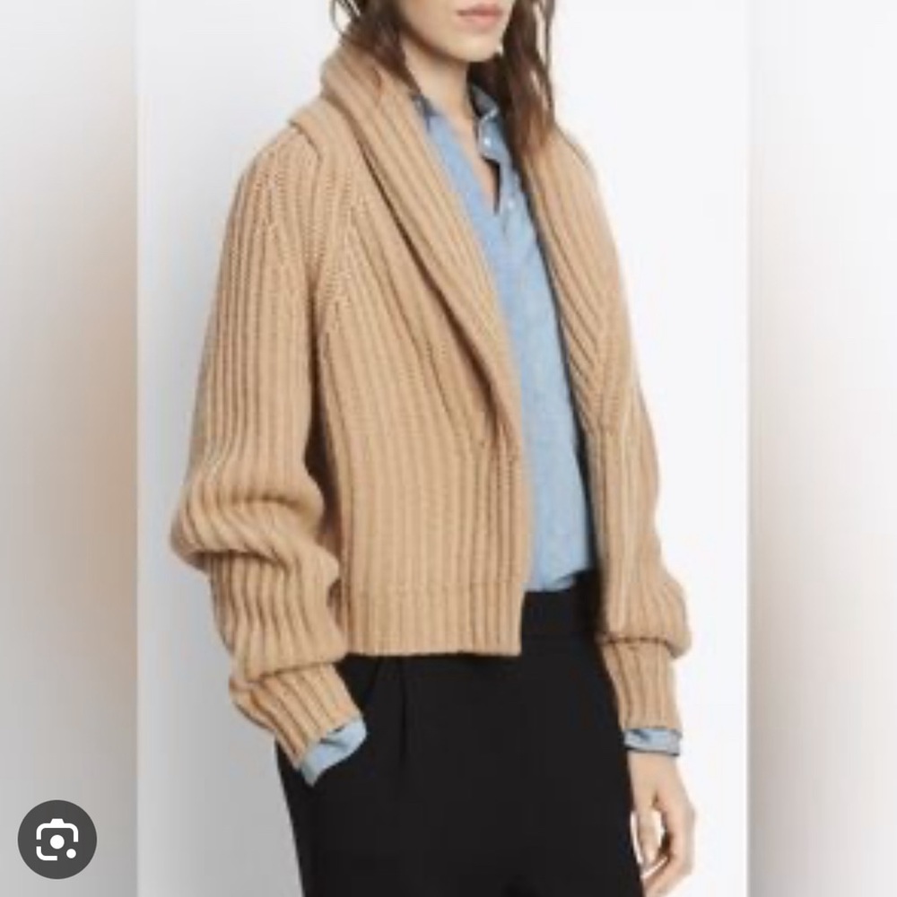 Vince Shawl Collar Wool Cashmere Cropped
Cardigan Size Medium